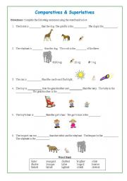 English Worksheet: Comparatives & Superlatives