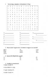 English worksheet: number and colour