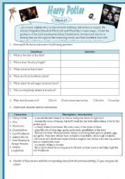 English Worksheet: Harry Potter - Movie based activity