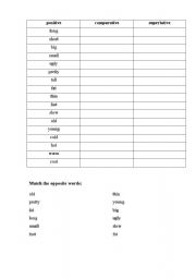 English worksheet: Comparatives