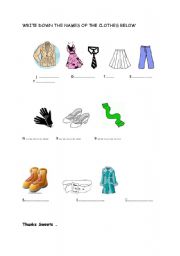 English worksheet: clothes 