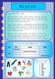 English Worksheet: Winter sports (editable with key)