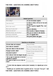 English Worksheet: pairwork to practice present simple and present continuous /translation French / English