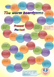 English Worksheet: Worm boardgame - Present Perfect (fully editable)