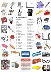 English Worksheet: In the classroom 