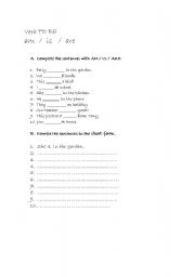 English worksheet: verb to be affirmative