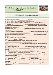 English Worksheet: Vocabulary exercises on 