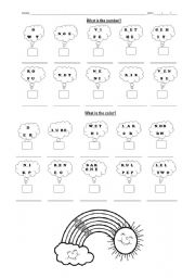 English Worksheet: Colors and numbers review