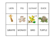 English Worksheet: Animals memory game -part 2