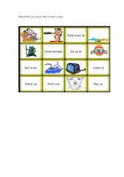 English Worksheet: Phrasal verbs Memory Game part 2