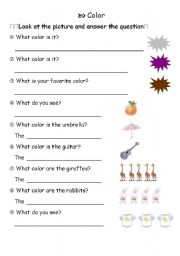 English worksheet: Color