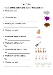 English Worksheet: Color
