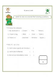 English worksheet: Listening Test : ) 