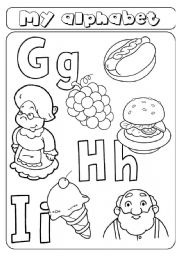 English Worksheet: My alphabet - letters g,h,i