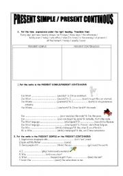 English Worksheet: Present Simple and Continuous