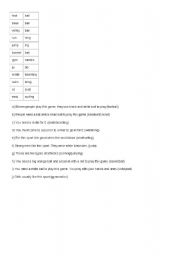 English Worksheet: sport