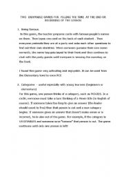 English Worksheet: Funny games