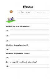 English Worksheet: afternoon