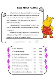 English Worksheet: Reading for specific information