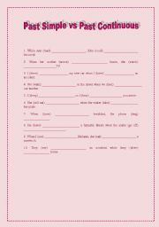 English Worksheet: Past Simple vs Past Continuous