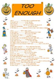 English Worksheet: too-enough