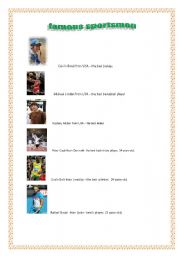 English worksheet: sportsmen and women