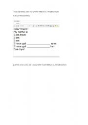 English Worksheet: Email with personal information