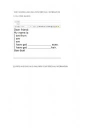 English worksheet: Email with personal information