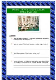 English Worksheet: Inside the continent Europe - Italy (part 2 of 2) (5 pages)