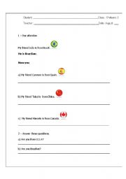 English Worksheet: Nationalities -