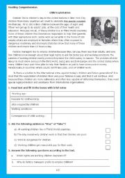 English Worksheet: Child Exploitation