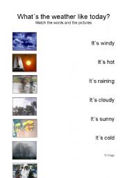 English Worksheet: Whats the weather like today