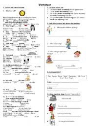 English Worksheet: Worksheet for beginners