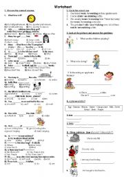 Worksheet for beginners