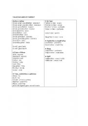 English worksheet: talking about family