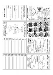 English Worksheet: My birthday is on... minibook