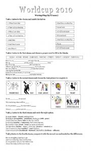 English Worksheet: Worldcup 2010 Waving flag song (by Knaan)