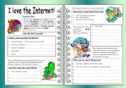 English Worksheet: Four Skills Worksheet - I love the Internet!