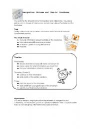 English Worksheet: Community information brochure