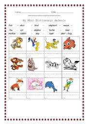 English worksheet: Animals