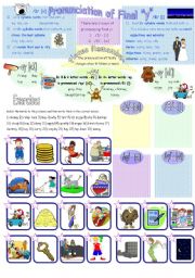 Pronunciation of final Y - 1 page & answer key