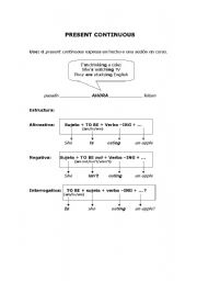 English worksheet: present continuous