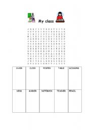 English worksheet: MY CLASS