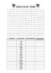 IRREGULAR VERBS WORDSEARCH