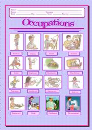 English Worksheet: Occupations 1