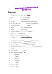 English Worksheet: verb to be