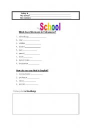 English worksheet: classroom objects