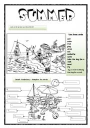 English Worksheet: Summer activities