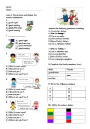 English Worksheet: Quiz for 4th grade pupils