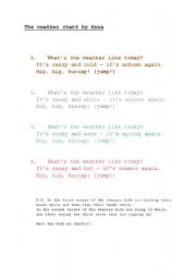 English Worksheet: the weather chant